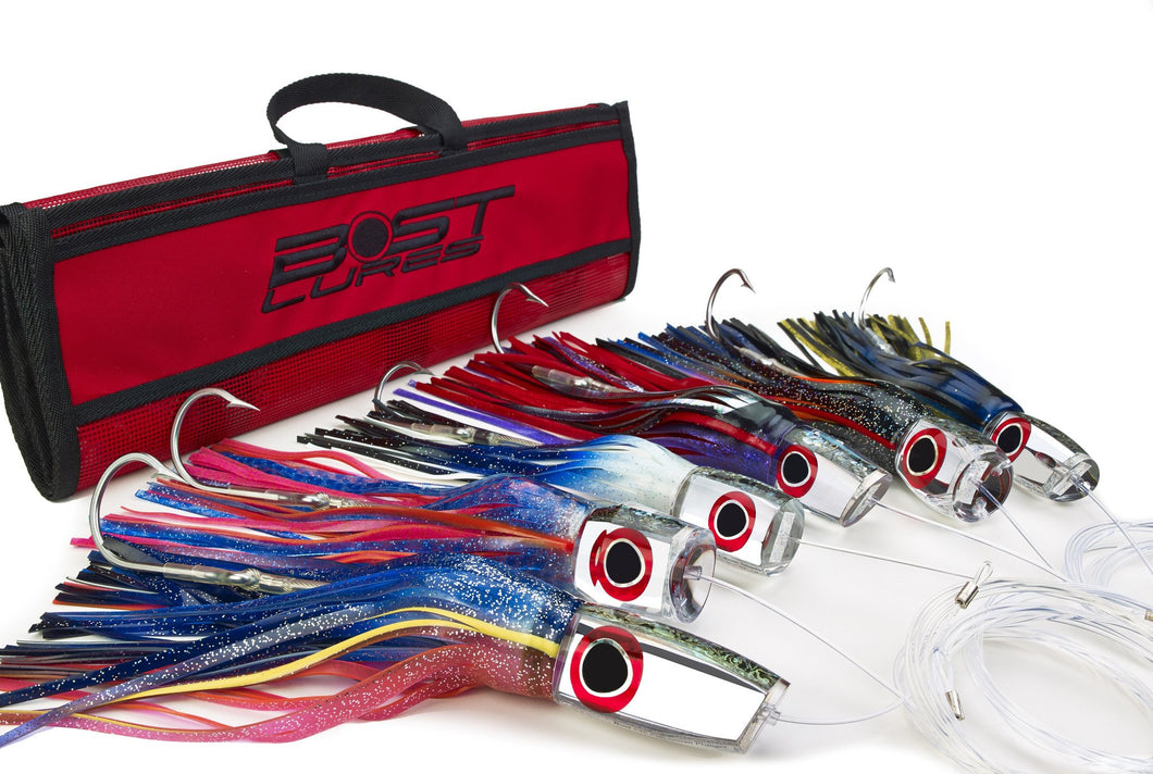 Large Mirrored Marlin Lure Pack by Bost - Rigged/Un-Rigged - Hand Made Tackle